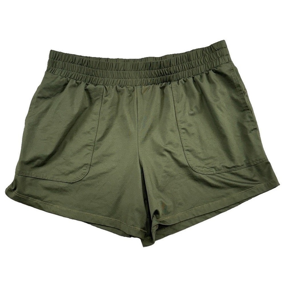 All In Motion Green Athletic Shorts Stretch Size M Pull On Comfort